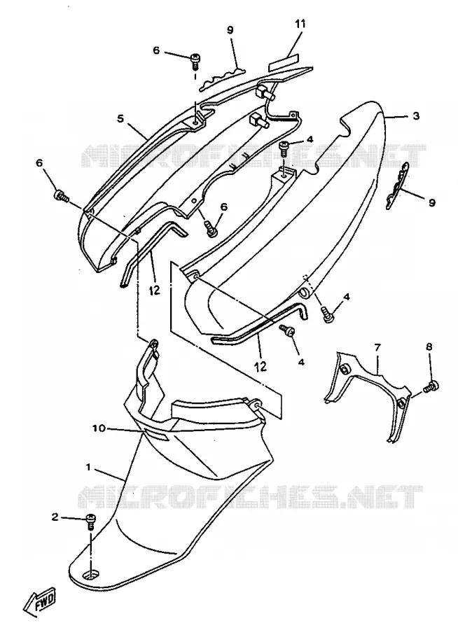 SIDE COVER Yamaha SCOOTER 50 1997 NEOS  YN50R