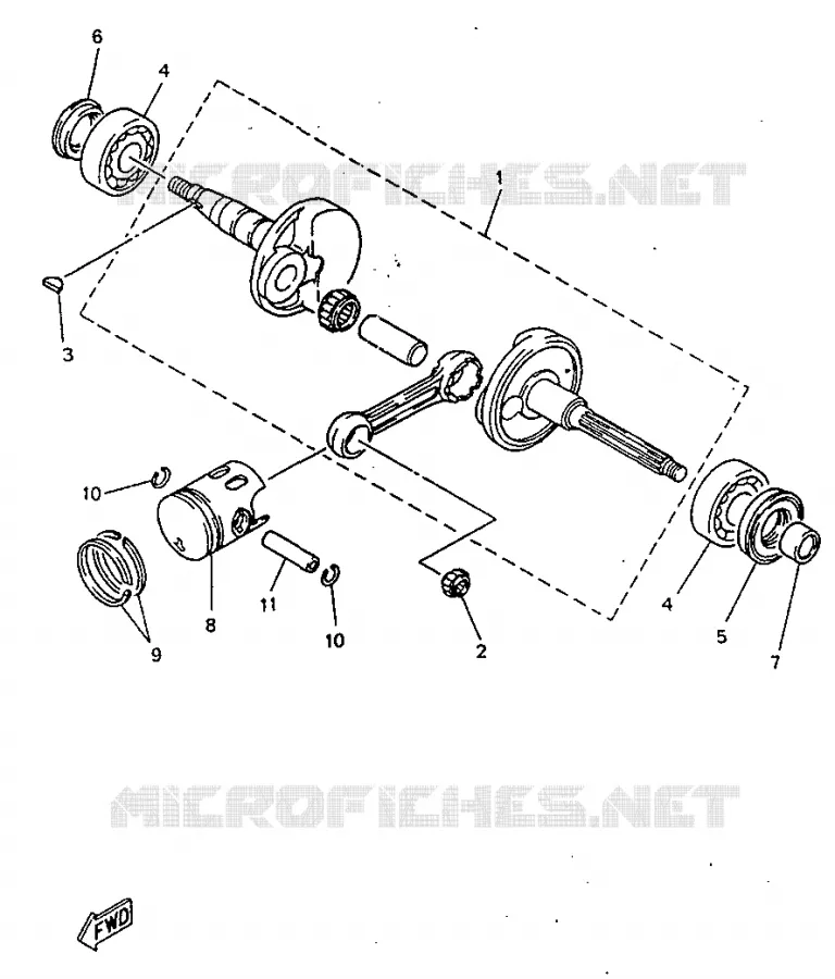 CRANKSHAFT / PISTON Yamaha SCOOTER 50 1997 NEOS  YN50R
