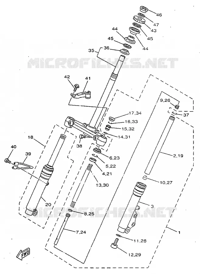 FRONT FORK Yamaha SCOOTER 50 1997 NEOS  YN50R