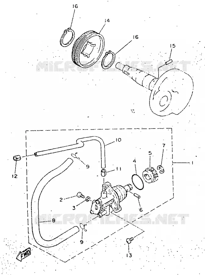OIL PUMP Yamaha SCOOTER 50 1998 NEOS  YN50R