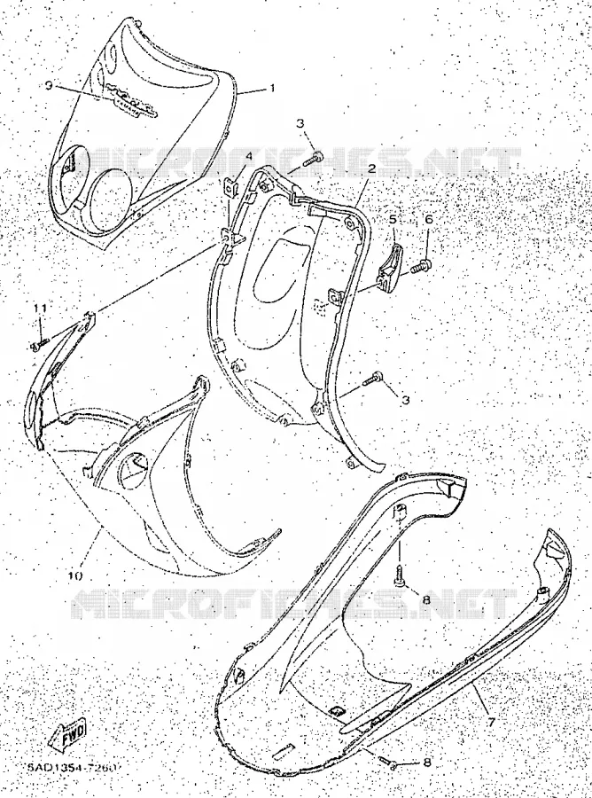 LEG SHIELD Yamaha SCOOTER 50 1998 NEOS  YN50R