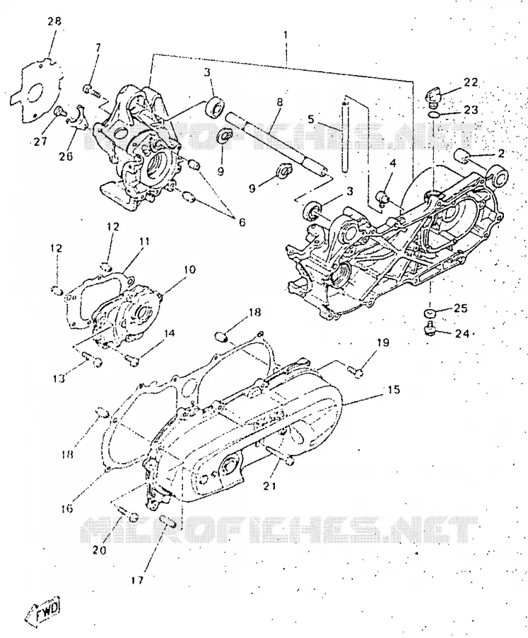 CRANKCASE Yamaha SCOOTER 50 1998 NEOS  YN50R