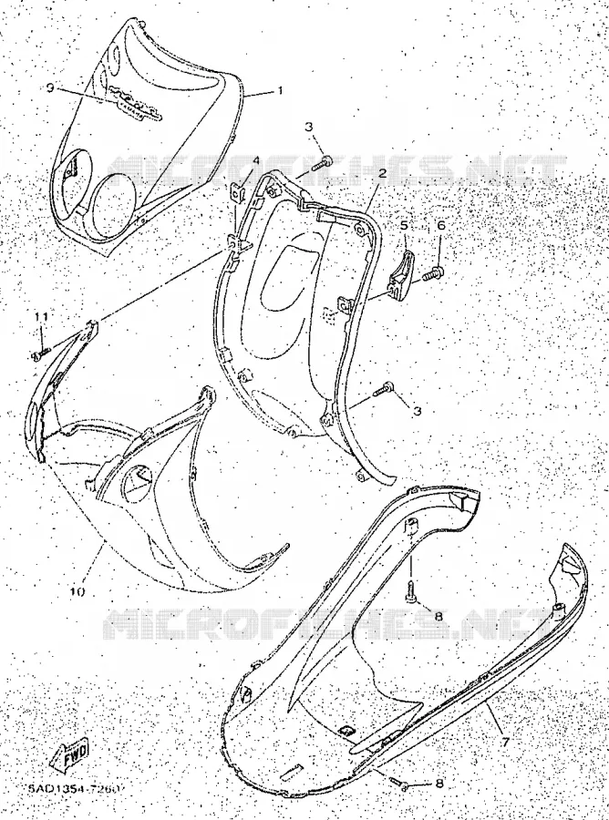 LEG SHIELD Yamaha SCOOTER 50 1998 NEOS  YN50R