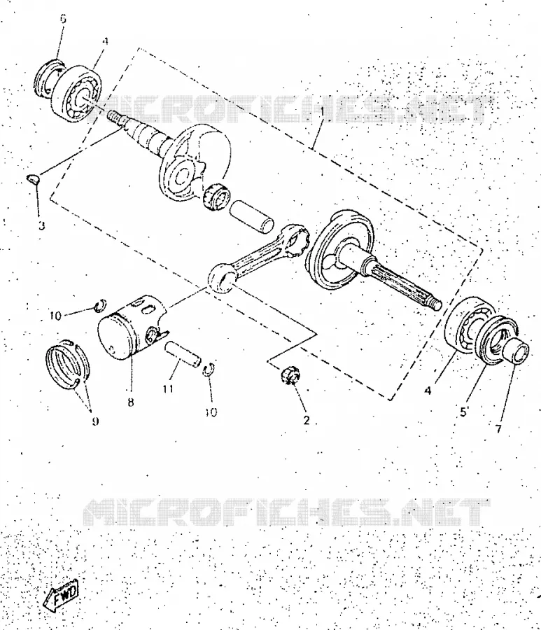 CRANKSHAFT / PISTON Yamaha SCOOTER 50 1998 NEOS  YN50R