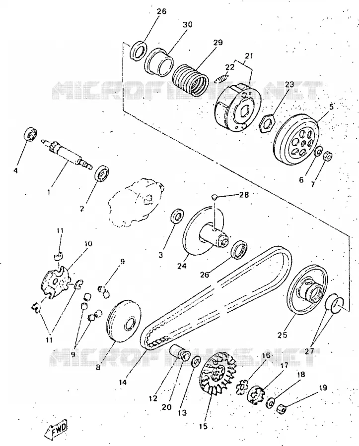 STARTER CLUTCH Yamaha SCOOTER 50 1998 NEOS  YN50R