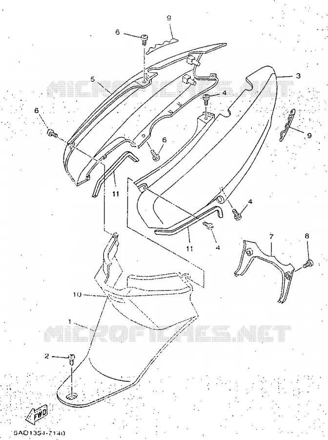 SIDE COVER Yamaha SCOOTER 50 1998 NEOS  YN50R