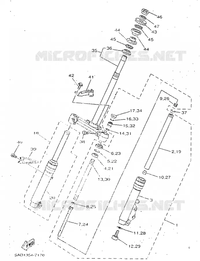 FRONT FORK Yamaha SCOOTER 50 1998 NEOS  YN50R