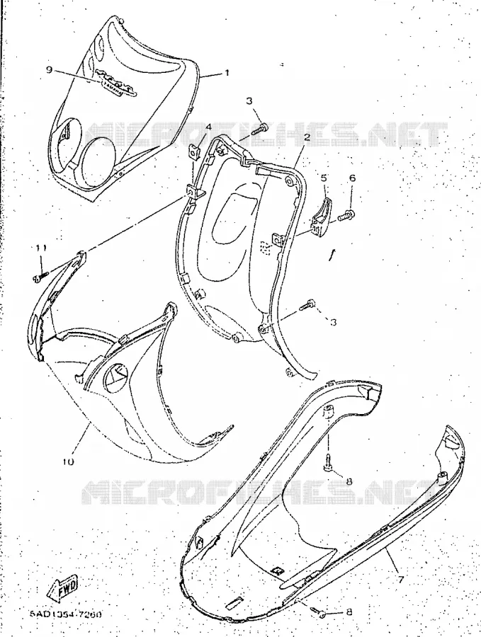 LEG SHIELD Yamaha SCOOTER 50 1998 NEOS  YN50R