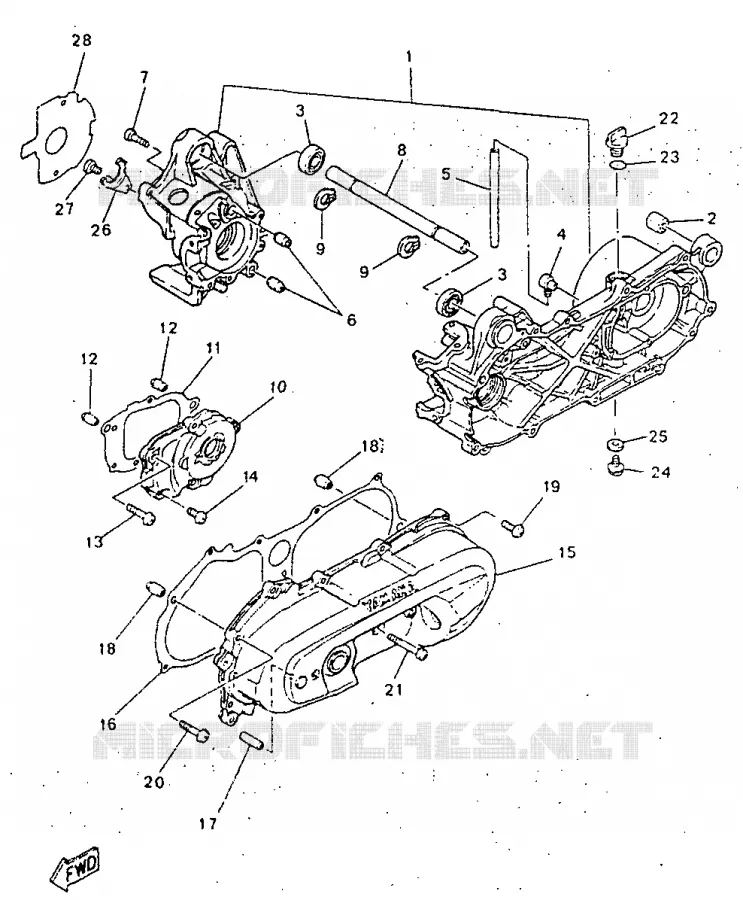 CRANKCASE Yamaha SCOOTER 50 1998 NEOS  YN50R