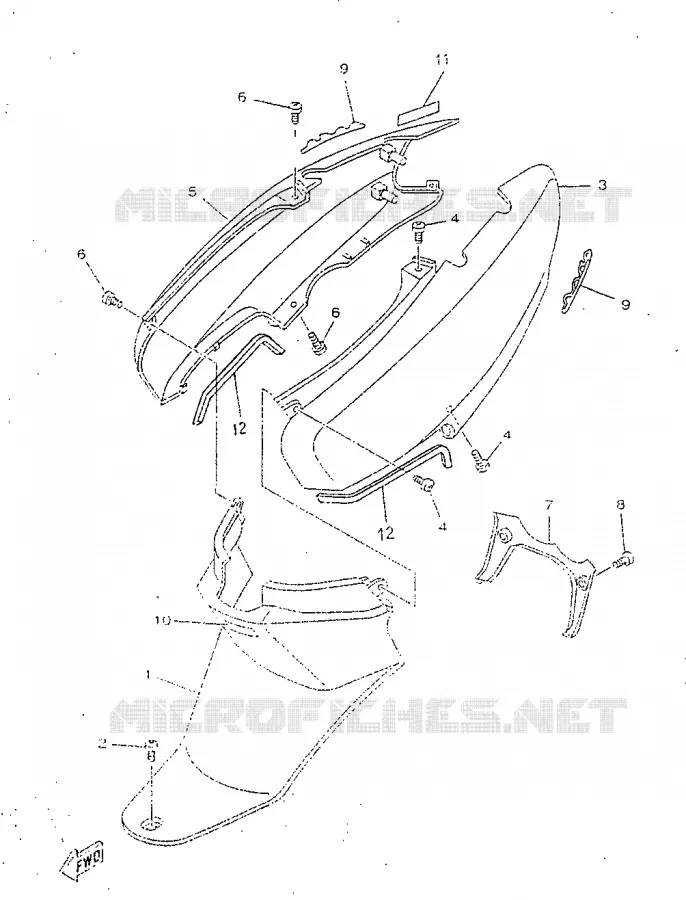 SIDE COVER Yamaha SCOOTER 50 1998 NEOS  YN50R
