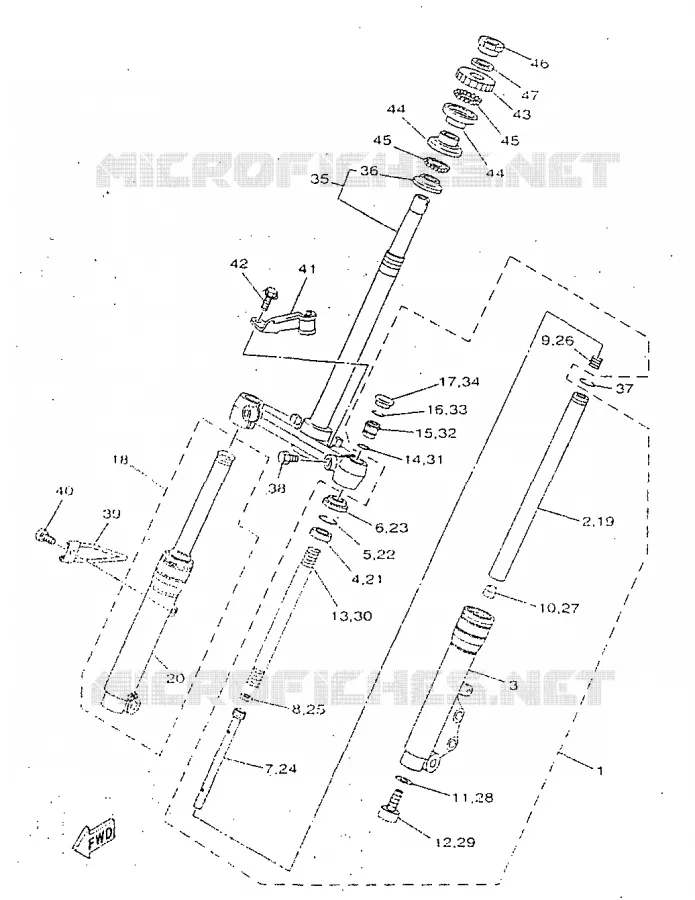 FRONT FORK Yamaha SCOOTER 50 1998 NEOS  YN50R