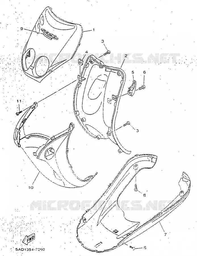 LEG SHIELD Yamaha SCOOTER 50 1998 NEOS  YN50R