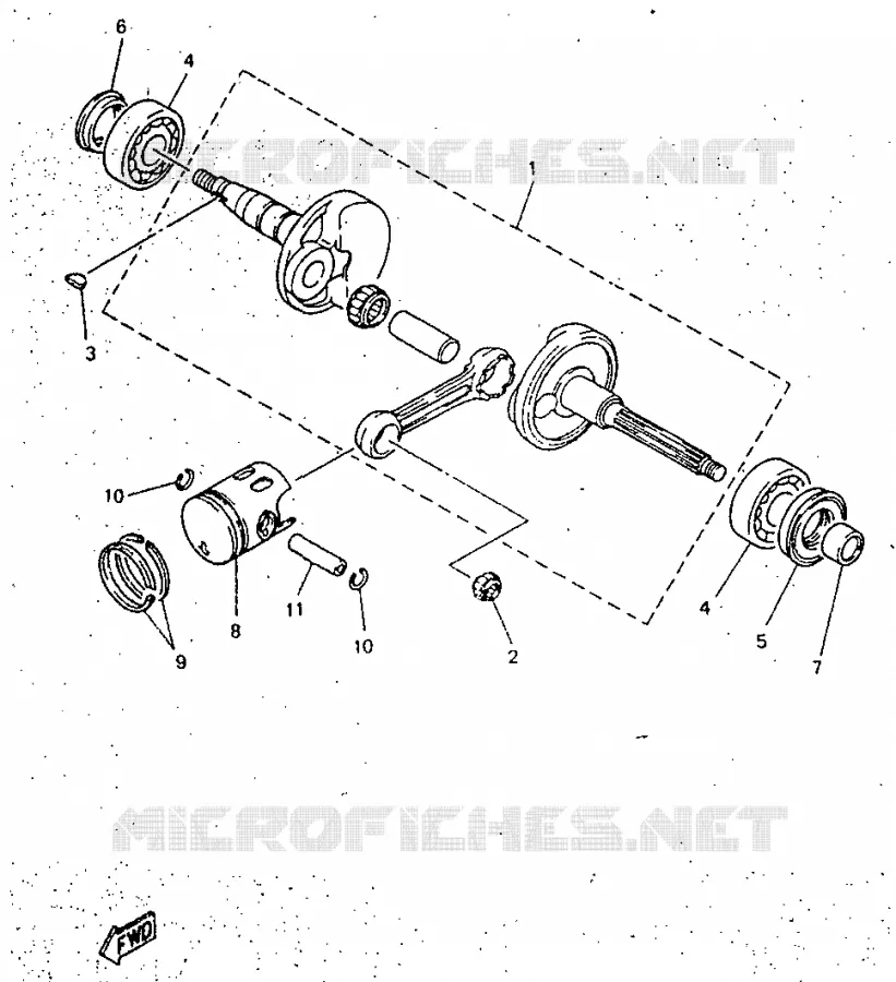 CRANKSHAFT / PISTON Yamaha SCOOTER 50 1998 NEOS  YN50R