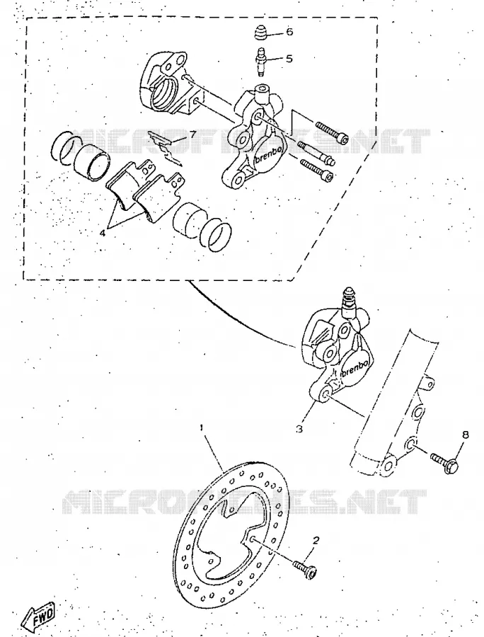 FRONT BRAKE CALIPER Yamaha SCOOTER 50 1998 NEOS  YN50R