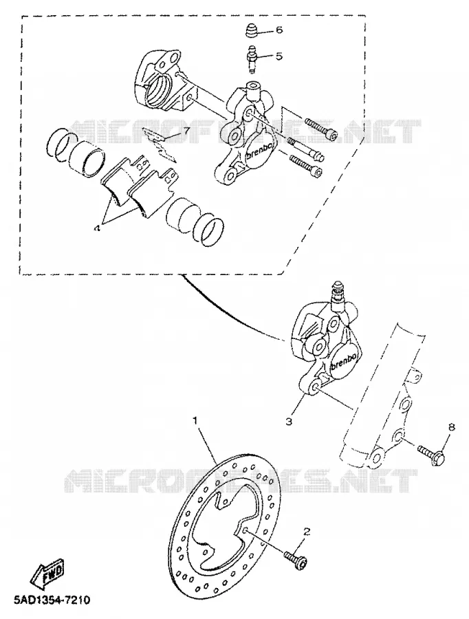 FRONT BRAKE CALIPER Yamaha SCOOTER 50 2000 NEOS  YN50R