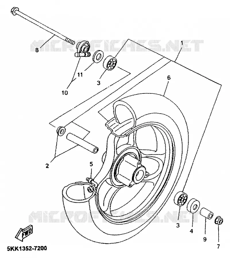 FRONT WHEEL Yamaha SCOOTER 50 2000 NEOS  YN50R