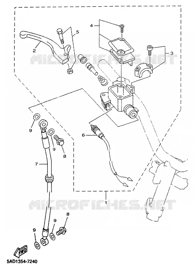 FRONT MASTER CYLINDER Yamaha SCOOTER 50 2000 NEOS  YN50R