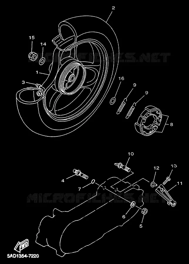REAR WHEEL Yamaha SCOOTER 50 2000 NEOS  YN50R