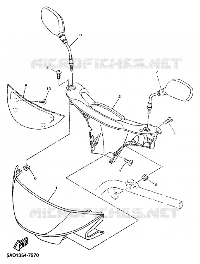 FRONT COWL 1 Yamaha SCOOTER 50 2000 NEOS  YN50R