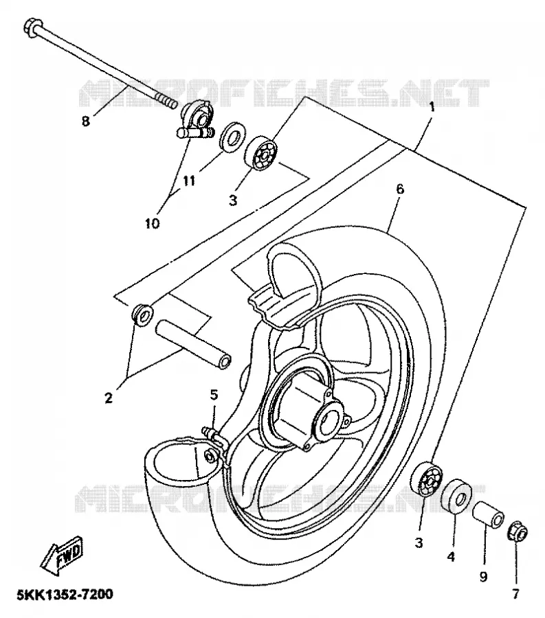FRONT WHEEL Yamaha SCOOTER 50 2000 NEOS  YN50R