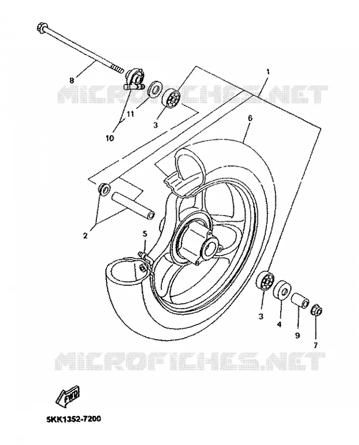 FRONT WHEEL Yamaha SCOOTER 50 2001 NEOS  YN50R