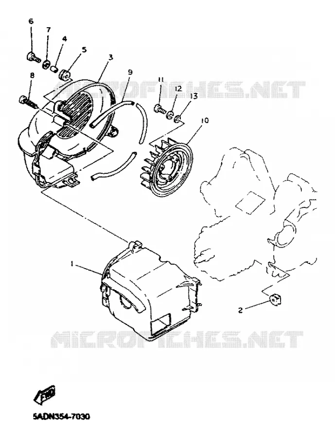 AIR SHROUD & FAN Yamaha SCOOTER 50 2001 NEOS  YN50R NEO'S 50