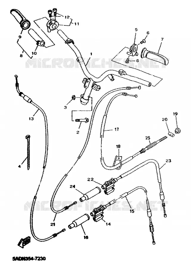 HANDLEBAR & CABLES Yamaha SCOOTER 50 2001 NEOS  YN50R NEO'S 50