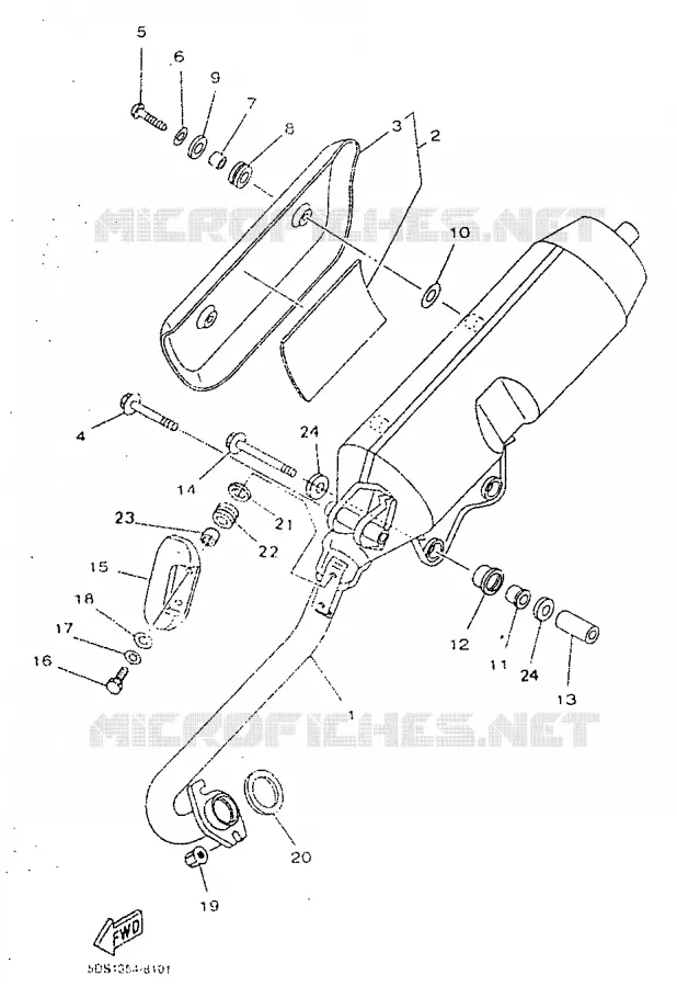 EXHAUST Yamaha SCOOTER 125 1998 MAJESTY  YP125