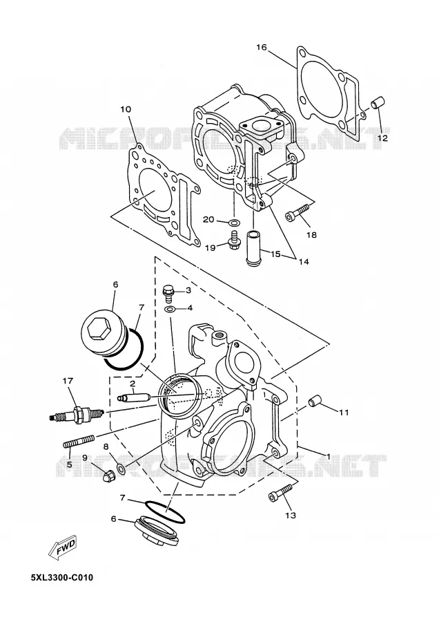 CYLINDER Yamaha SCOOTER 125 1999 MAJESTY  YP125