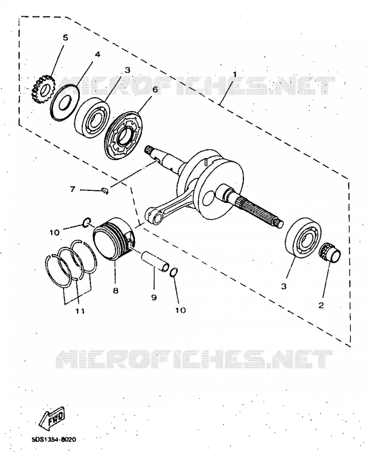 CRANKSHAFT / PISTON Yamaha SCOOTER 125 1999 MAJESTY  YP125
