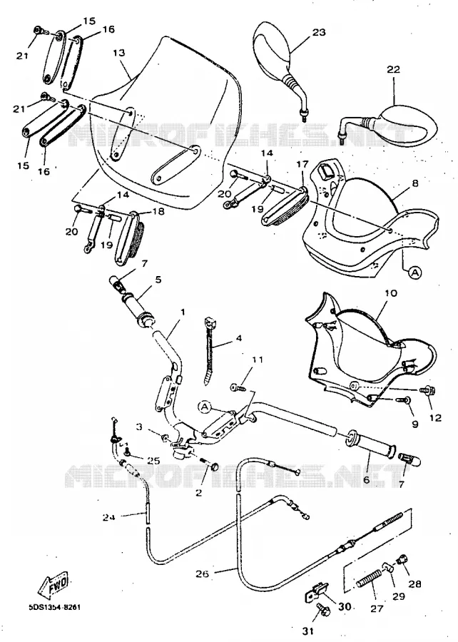 HANDLEBAR & CABLES Yamaha SCOOTER 125 1999 MAJESTY  YP125