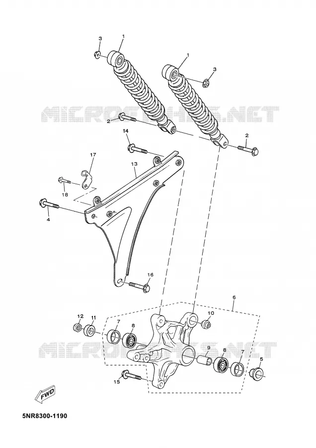 SWINGARM / SHOCK ABSORBER Yamaha SCOOTER 125 2002 MAJESTY  YP125D