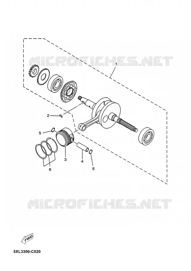 CRANKSHAFT / PISTON Yamaha SCOOTER 125 2004 MAJESTY  YP125E