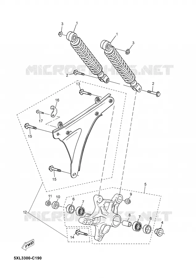 SWINGARM / SHOCK ABSORBER Yamaha SCOOTER 125 2005 MAJESTY  YP125E