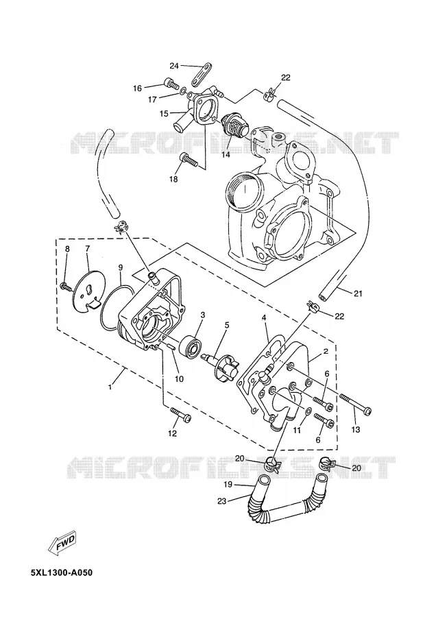 WATERPUMP / HOSES Yamaha SCOOTER 125 2007 MAJESTY  YP125E