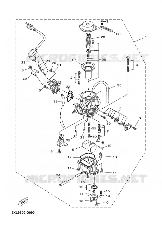 CARBURETOR Yamaha SCOOTER 125 2008 MAJESTY  YP125E