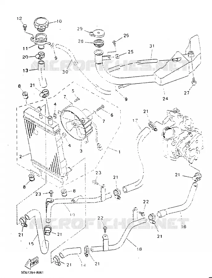 RADIATOR / HOSES Yamaha SCOOTER 125 1998 MAJESTY  YP125R