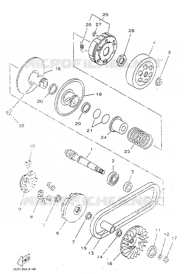 STARTER CLUTCH Yamaha SCOOTER 125 1998 MAJESTY  YP125R