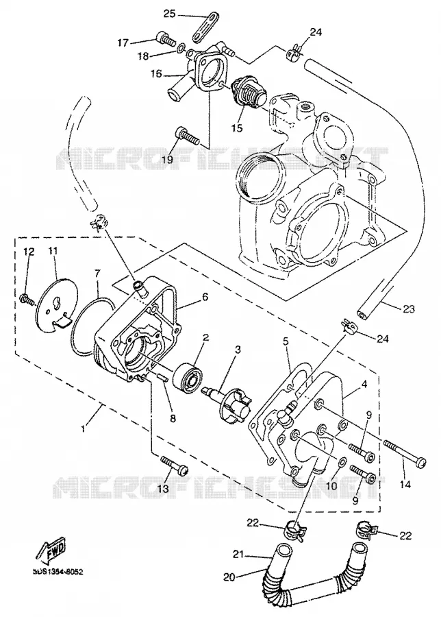 WATERPUMP / HOSES Yamaha SCOOTER 125 2000 MAJESTY  YP125R