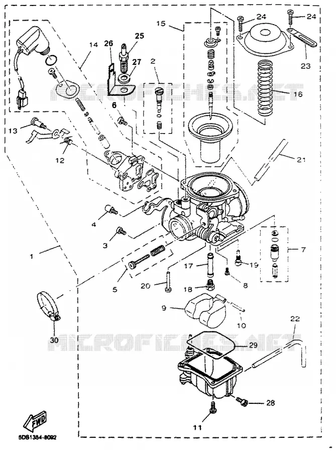 CARBURETOR Yamaha SCOOTER 125 2000 MAJESTY  YP125R