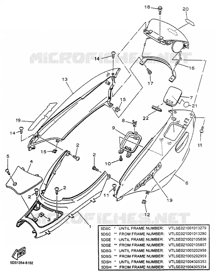 SIDE COVER Yamaha SCOOTER 125 2000 MAJESTY  YP125R
