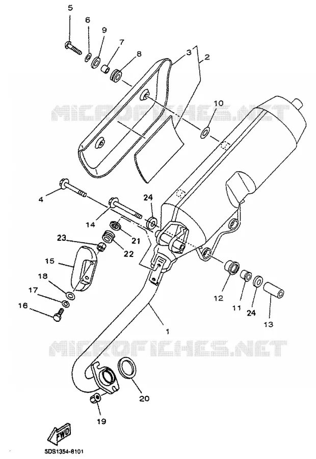 EXHAUST Yamaha SCOOTER 125 2000 MAJESTY  YP125R