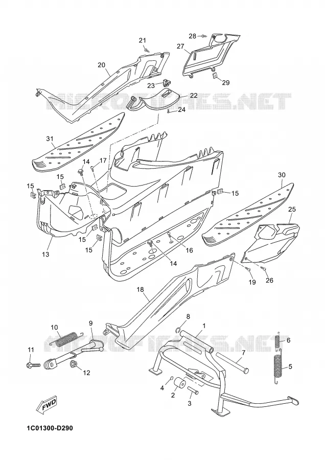 STAND / FOOTREST Yamaha SCOOTER 125 2007 XMAX  YP125R
