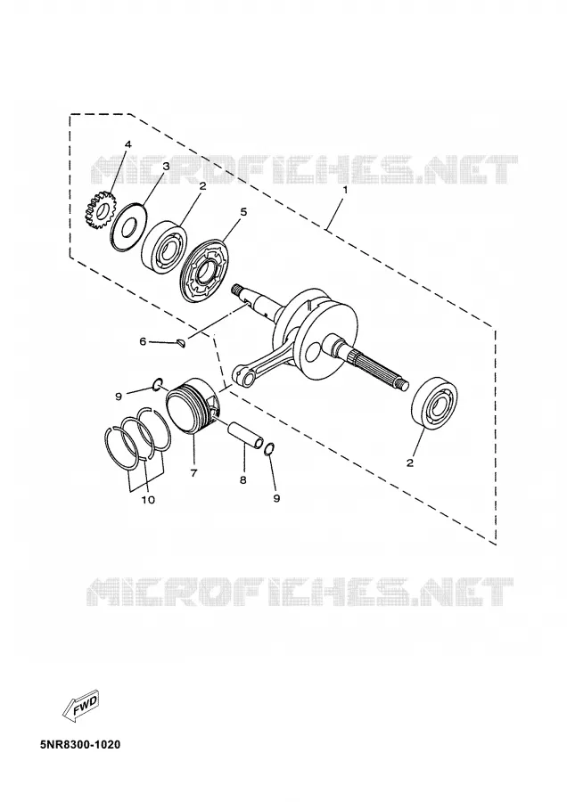 CRANKSHAFT / PISTON Yamaha SCOOTER 150 2002 MAJESTY  YP150D