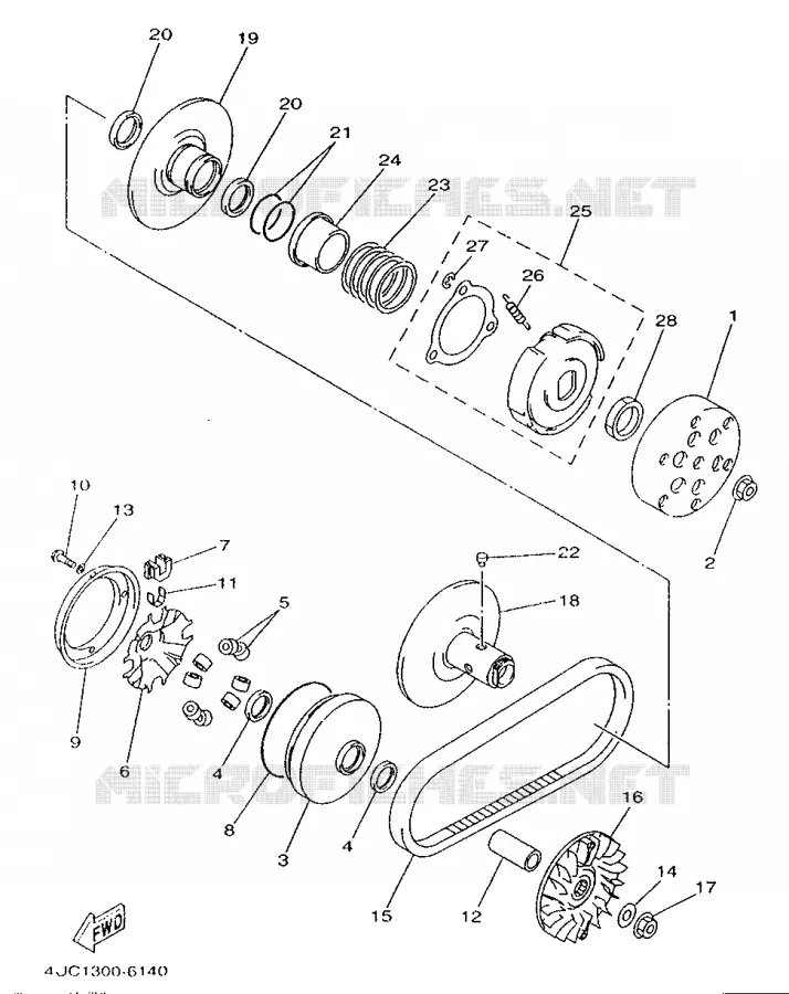 STARTER CLUTCH Yamaha SCOOTER 250 1996 MAJESTY  YP250