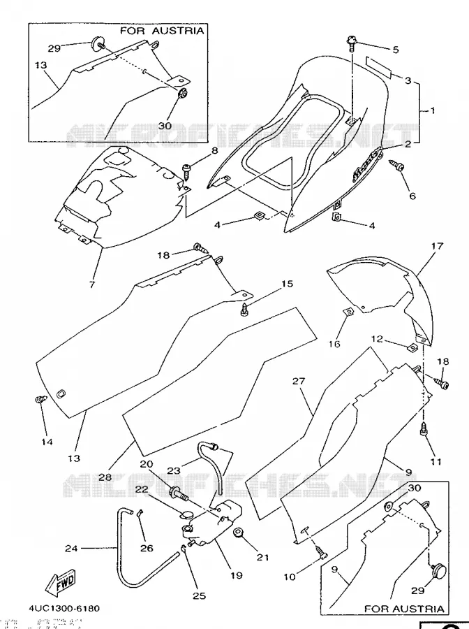 SIDE COVER Yamaha SCOOTER 250 1996 MAJESTY  YP250