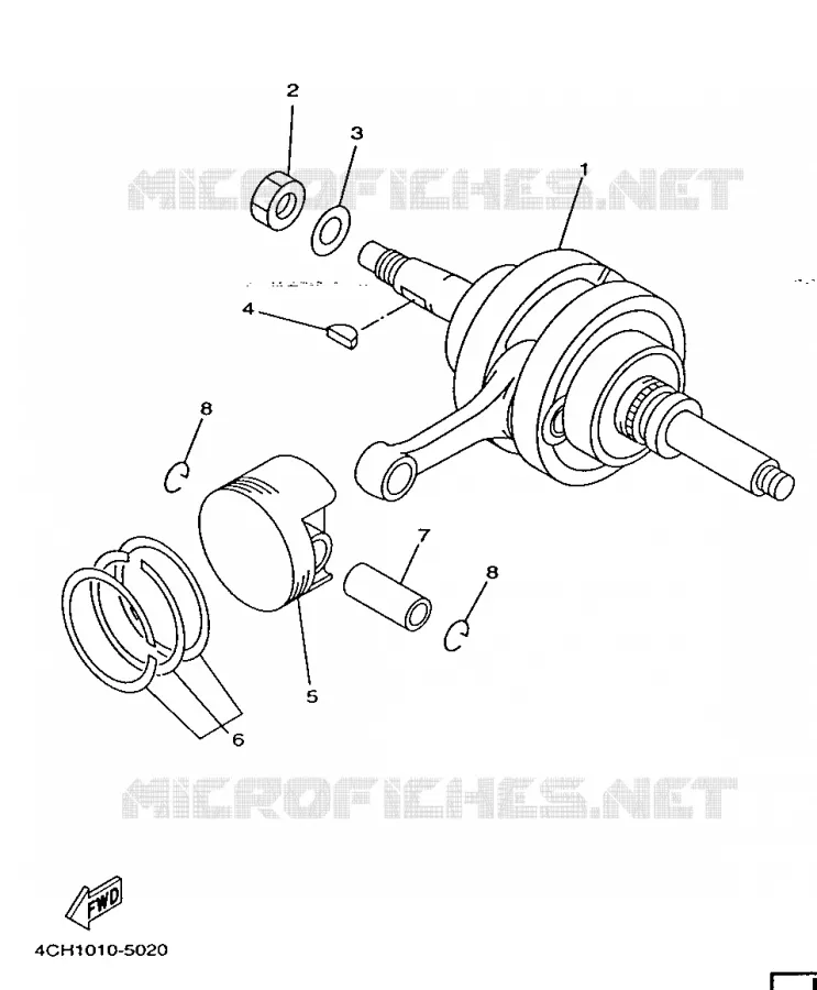 CRANKSHAFT / PISTON Yamaha SCOOTER 250 1996 MAJESTY  YP250