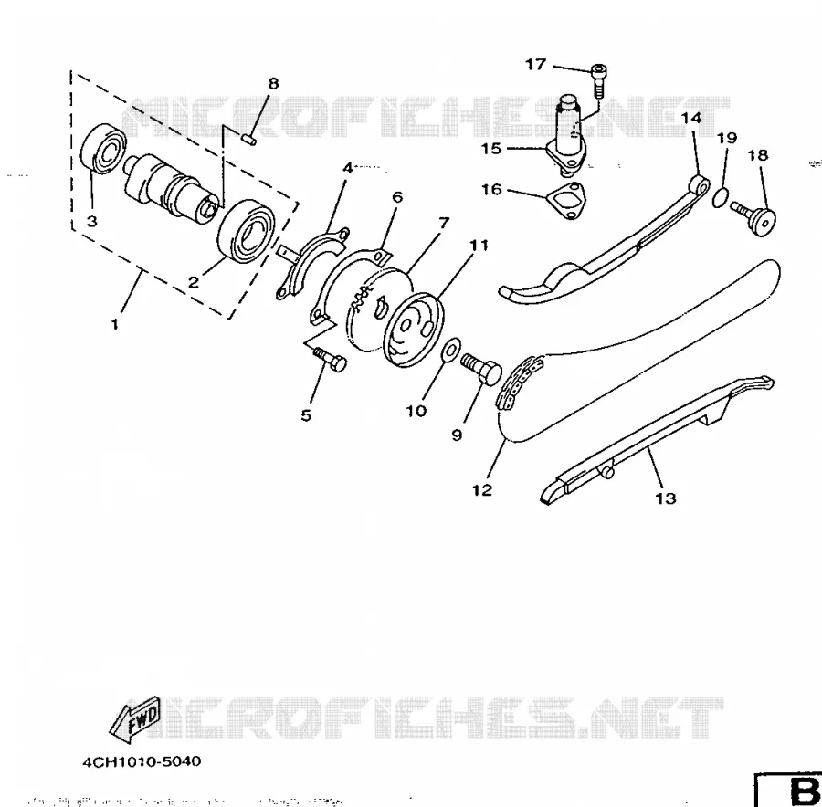 CAMSHAFT / TIMING CHAIN Yamaha SCOOTER 250 1996 MAJESTY  YP250