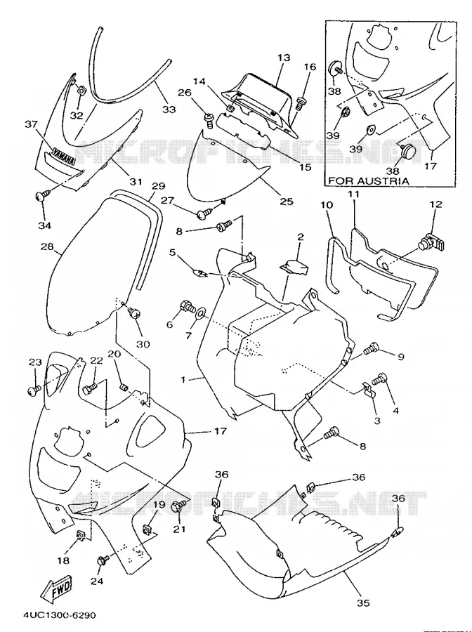 LEG SHIELD Yamaha SCOOTER 250 1996 MAJESTY  YP250