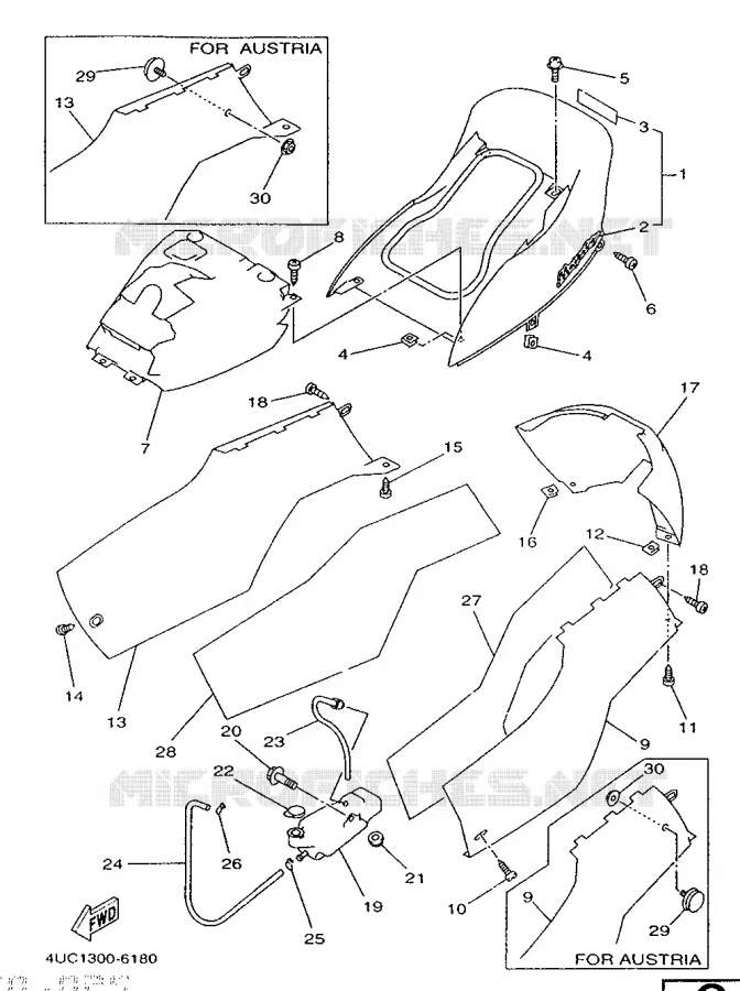 SIDE COVER Yamaha SCOOTER 250 1996 MAJESTY  YP250